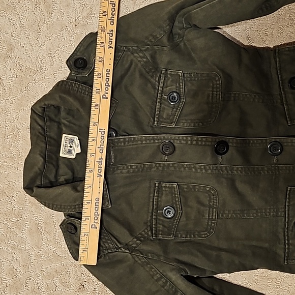 Converse One Star Women Button Military Utility Jacket XS Dark Olive Long Sleeve - Picture 11 of 13